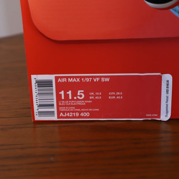 Nike Air Max 1/97 VF SW Sean Wotherspoon size 11.5 main image 5